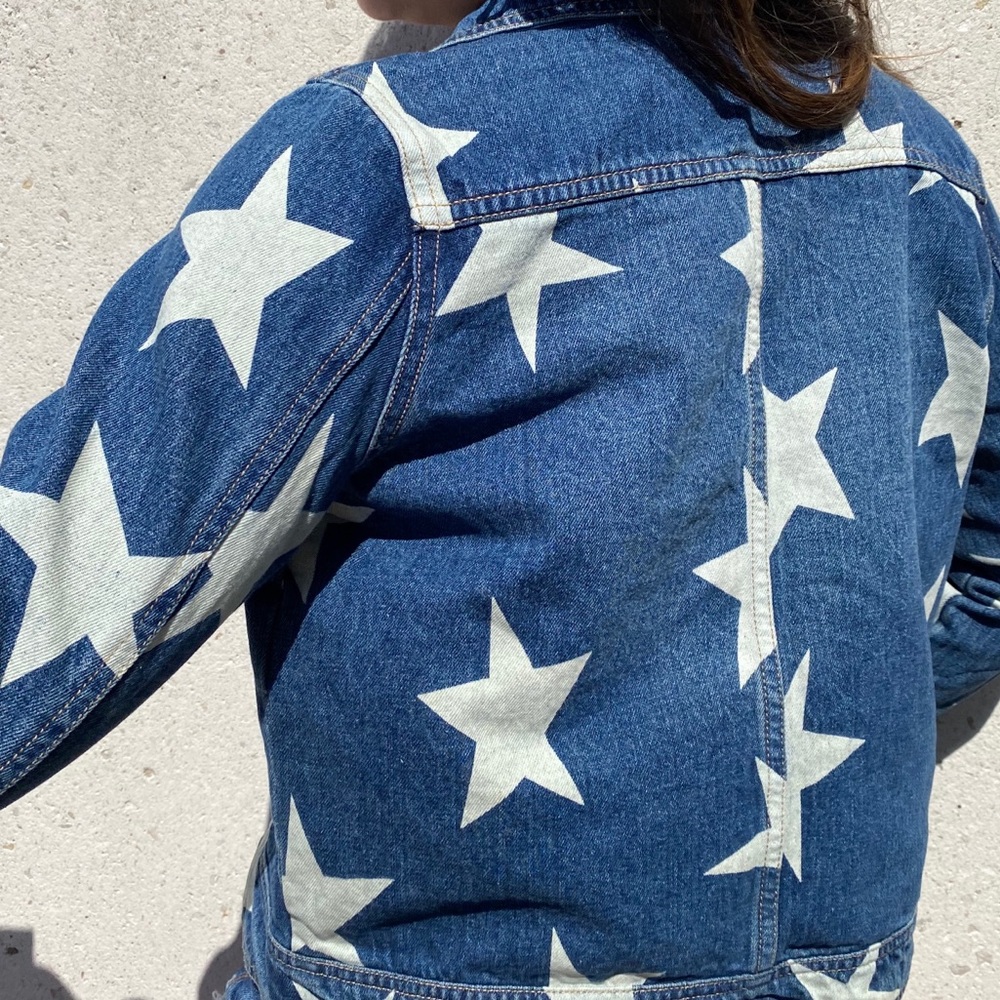 Vintage Star Distressed Denim Jacket